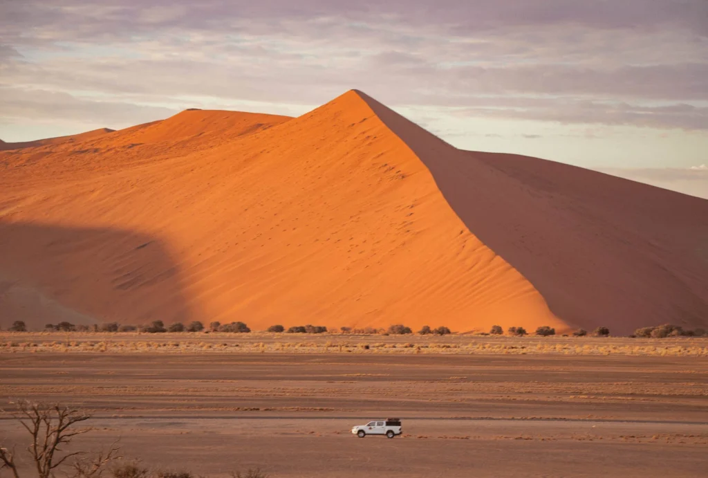 4x4 vehicle on a remote gravel road in Namibia - Endless Africa Self-Drive.
